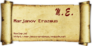 Marjanov Erazmus névjegykártya